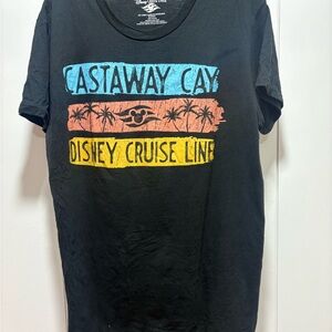 Disney Cruise Line Castaway Cay Shirt Large Unisex Black T Shirt